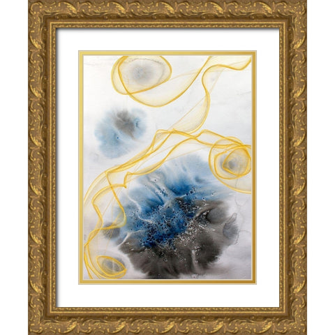 Coastal Watercolor Abstract IV Gold Ornate Wood Framed Art Print with Double Matting by Orlov, Irena