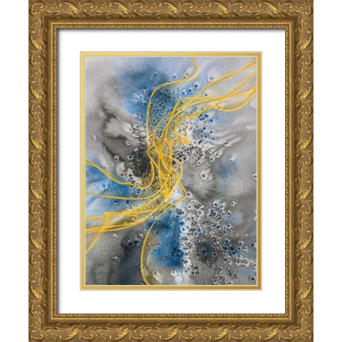 Coastal Watercolor Abstract VII Gold Ornate Wood Framed Art Print with Double Matting by Orlov, Irena