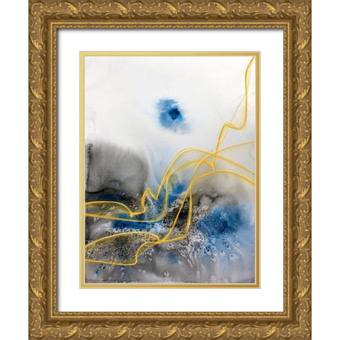 Coastal Watercolor Abstract VIII Gold Ornate Wood Framed Art Print with Double Matting by Orlov, Irena