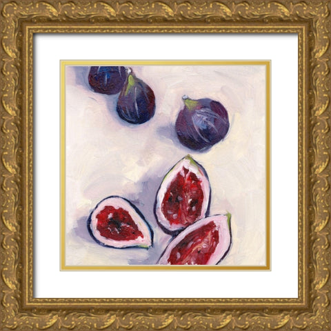 Figs in Oil II Gold Ornate Wood Framed Art Print with Double Matting by Wang, Melissa