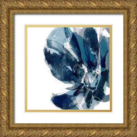 Blue Exclusion I Gold Ornate Wood Framed Art Print with Double Matting by Goldberger, Jennifer