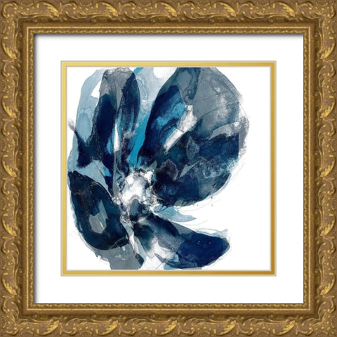 Blue Exclusion II Gold Ornate Wood Framed Art Print with Double Matting by Goldberger, Jennifer