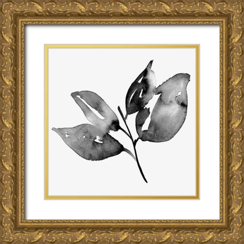 Feuille I Gold Ornate Wood Framed Art Print with Double Matting by Wang, Melissa