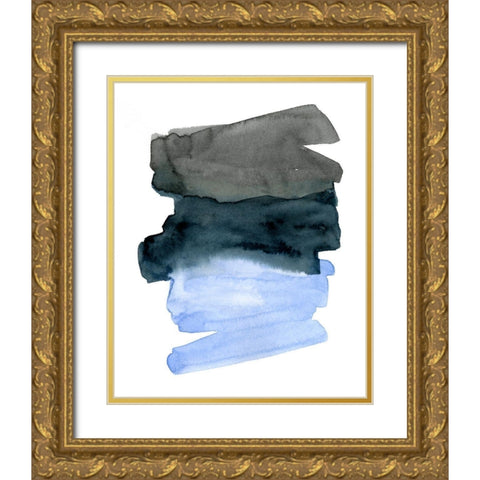 Blue Passages I Gold Ornate Wood Framed Art Print with Double Matting by Caroline, Emma