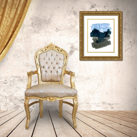 Blue Passages II Gold Ornate Wood Framed Art Print with Double Matting by Caroline, Emma