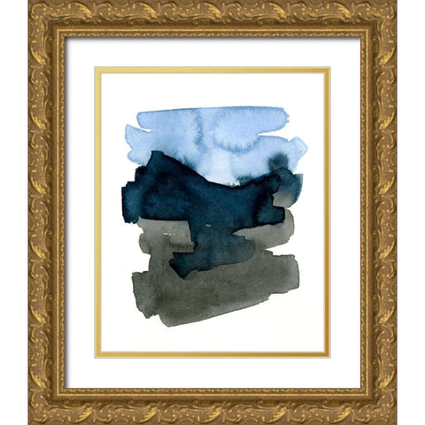 Blue Passages II Gold Ornate Wood Framed Art Print with Double Matting by Caroline, Emma