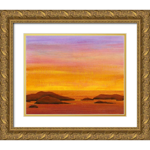 Ocean Glow I Gold Ornate Wood Framed Art Print with Double Matting by OToole, Tim