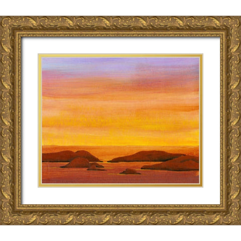 Ocean Glow II Gold Ornate Wood Framed Art Print with Double Matting by OToole, Tim