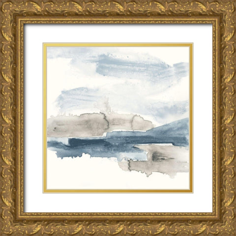Shoreline Blues I Gold Ornate Wood Framed Art Print with Double Matting by Vess, June Erica