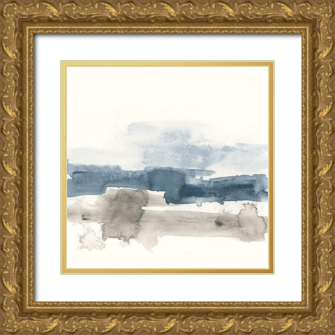 Shoreline Blues II Gold Ornate Wood Framed Art Print with Double Matting by Vess, June Erica