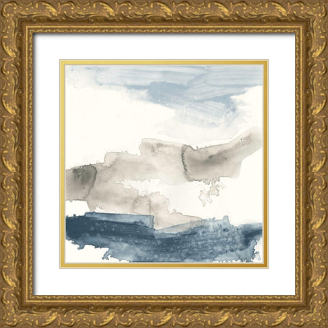 Shoreline Blues V Gold Ornate Wood Framed Art Print with Double Matting by Vess, June Erica