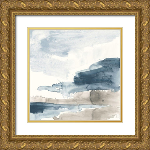 Shoreline Blues VI Gold Ornate Wood Framed Art Print with Double Matting by Vess, June Erica