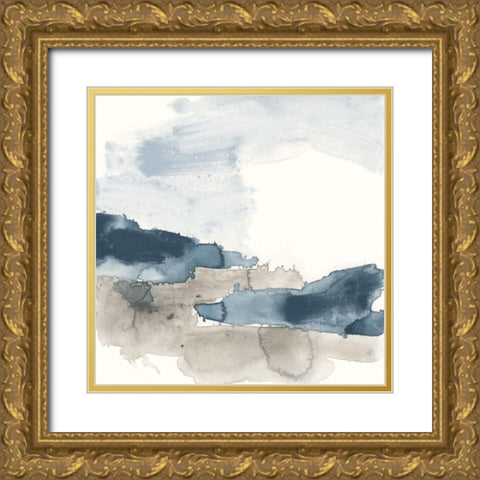 Shoreline Blues VIII Gold Ornate Wood Framed Art Print with Double Matting by Vess, June Erica