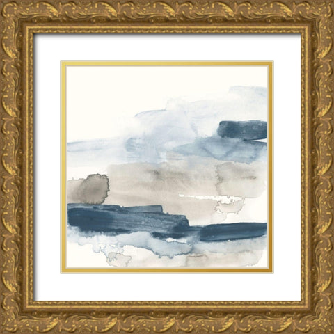 Shoreline Blues IX Gold Ornate Wood Framed Art Print with Double Matting by Vess, June Erica