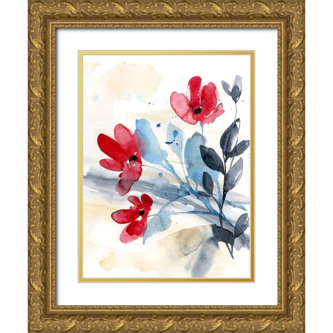 Flower Surprise II Gold Ornate Wood Framed Art Print with Double Matting by Goldberger, Jennifer