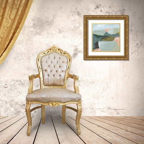 Field Partition I Gold Ornate Wood Framed Art Print with Double Matting by Vess, June Erica