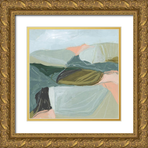 Field Partition I Gold Ornate Wood Framed Art Print with Double Matting by Vess, June Erica