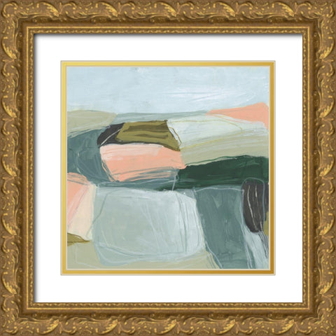 Field Partition II Gold Ornate Wood Framed Art Print with Double Matting by Vess, June Erica