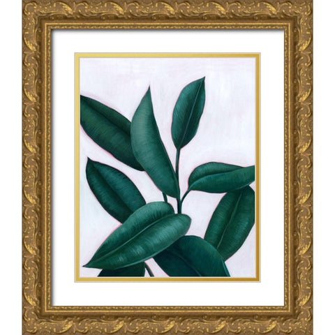 Verdant Ficus II Gold Ornate Wood Framed Art Print with Double Matting by Popp, Grace