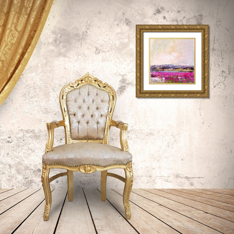 Flores de Mexico Gold Ornate Wood Framed Art Print with Double Matting by Evelia Designs