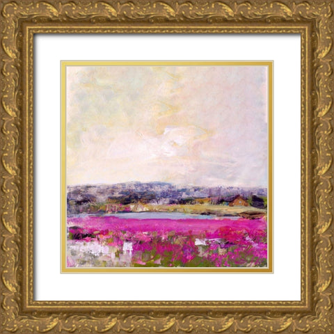 Flores de Mexico Gold Ornate Wood Framed Art Print with Double Matting by Evelia Designs