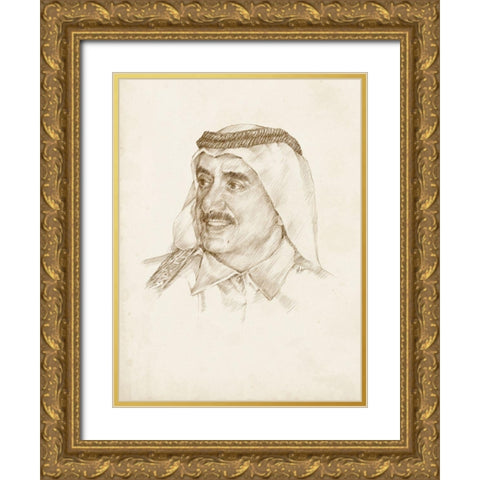 Late Sheikh Maktoum bin Rashid Al Maktoum Gold Ornate Wood Framed Art Print with Double Matting by Harper, Ethan