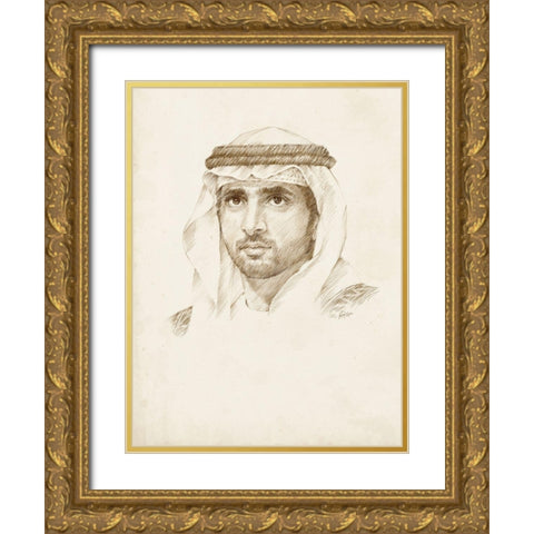 Sheikh Hamdan bin Mohammed bin Rashid Al Maktoum Gold Ornate Wood Framed Art Print with Double Matting by Harper, Ethan