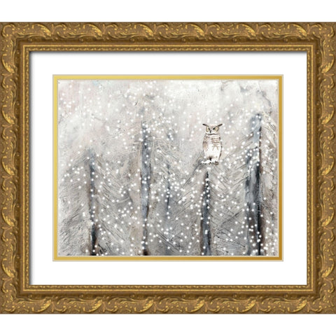 Snowy Habitat I Gold Ornate Wood Framed Art Print with Double Matting by Ludwig, Alicia
