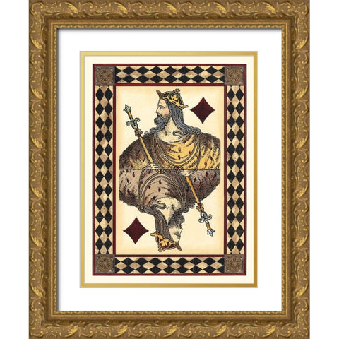 Harlequin Cards II Gold Ornate Wood Framed Art Print with Double Matting by Vision Studio