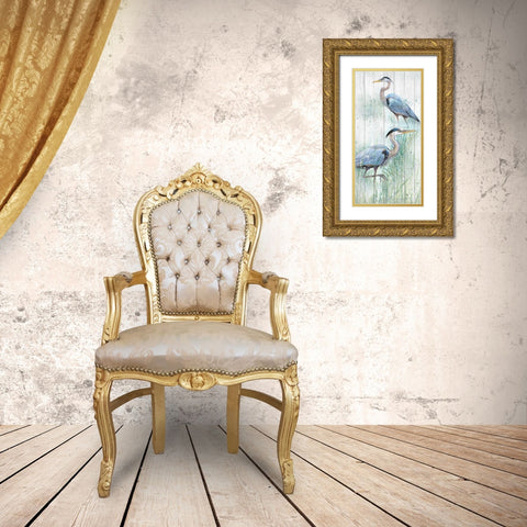 Seaside Heron Pair I Gold Ornate Wood Framed Art Print with Double Matting by Studio W