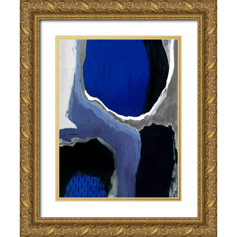 Cobalt Abstract I Gold Ornate Wood Framed Art Print with Double Matting by Studio W