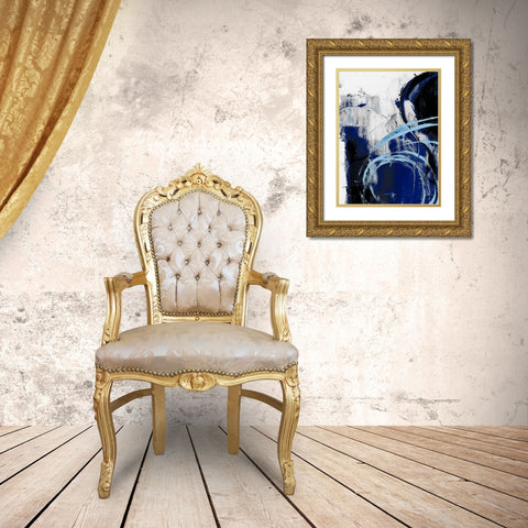 Indigo Interlude I Gold Ornate Wood Framed Art Print with Double Matting by Harper, Ethan