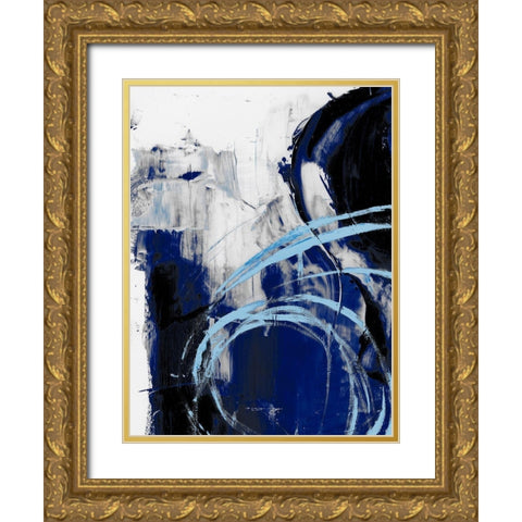 Indigo Interlude I Gold Ornate Wood Framed Art Print with Double Matting by Harper, Ethan