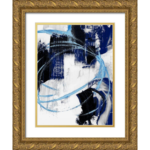 Indigo Interlude II Gold Ornate Wood Framed Art Print with Double Matting by Harper, Ethan