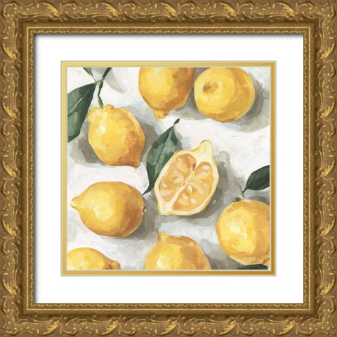 Fresh Lemons I Gold Ornate Wood Framed Art Print with Double Matting by Caroline, Emma