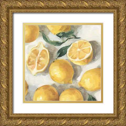 Fresh Lemons II Gold Ornate Wood Framed Art Print with Double Matting by Caroline, Emma
