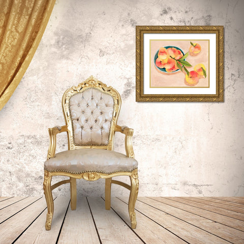 Saturn Peaches I Gold Ornate Wood Framed Art Print with Double Matting by Wang, Melissa