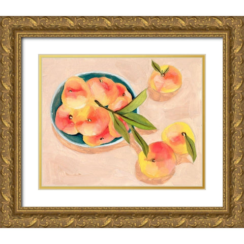 Saturn Peaches I Gold Ornate Wood Framed Art Print with Double Matting by Wang, Melissa