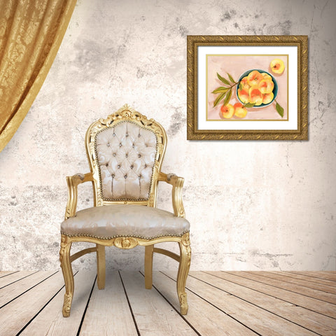 Saturn Peaches II Gold Ornate Wood Framed Art Print with Double Matting by Wang, Melissa