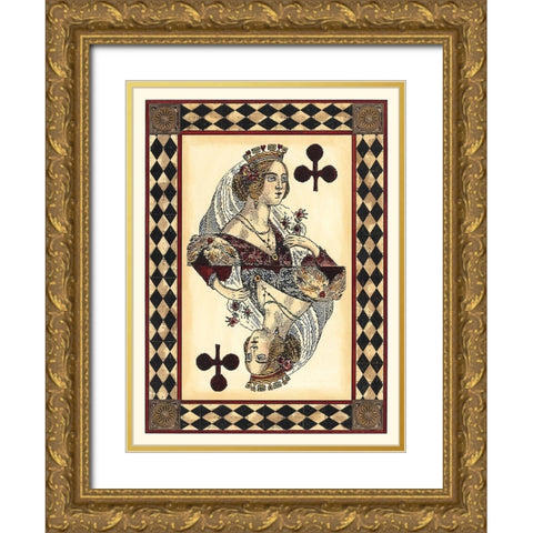 Harlequin Cards III Gold Ornate Wood Framed Art Print with Double Matting by Vision Studio