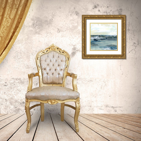 Coastal Blues I Gold Ornate Wood Framed Art Print with Double Matting by Bramma, Lila