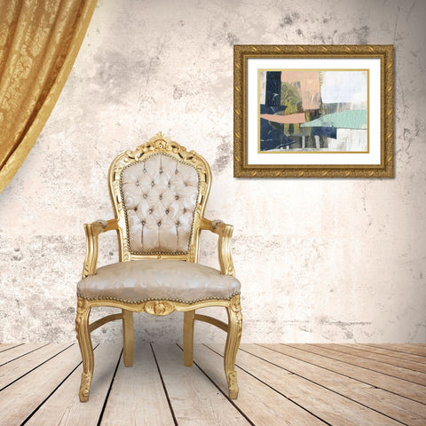 Pieces I Gold Ornate Wood Framed Art Print with Double Matting by Goldberger, Jennifer