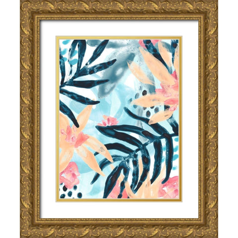 Island Intuition III Gold Ornate Wood Framed Art Print with Double Matting by Vess, June Erica