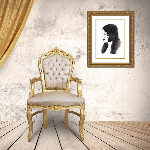 Gatsby Girl II Gold Ornate Wood Framed Art Print with Double Matting by Popp, Grace