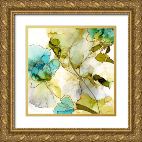 Flower Facets VI Gold Ornate Wood Framed Art Print with Double Matting by Goldberger, Jennifer