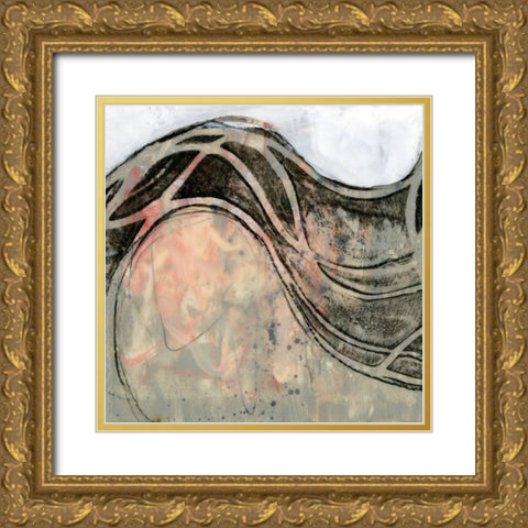 Wave Flux II Gold Ornate Wood Framed Art Print with Double Matting by Goldberger, Jennifer