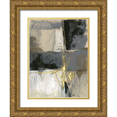 Neutral Divisions II Gold Ornate Wood Framed Art Print with Double Matting by Goldberger, Jennifer