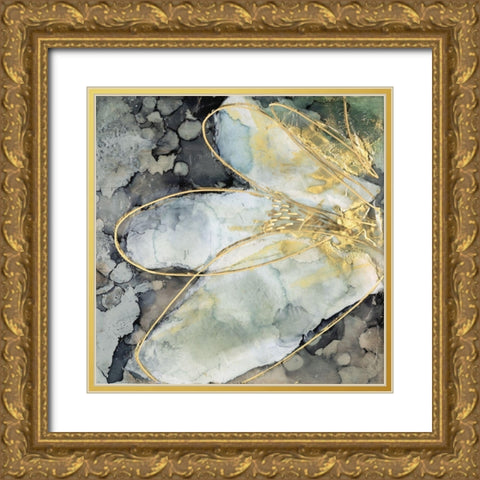 Abstracted Lily I Gold Ornate Wood Framed Art Print with Double Matting by Goldberger, Jennifer