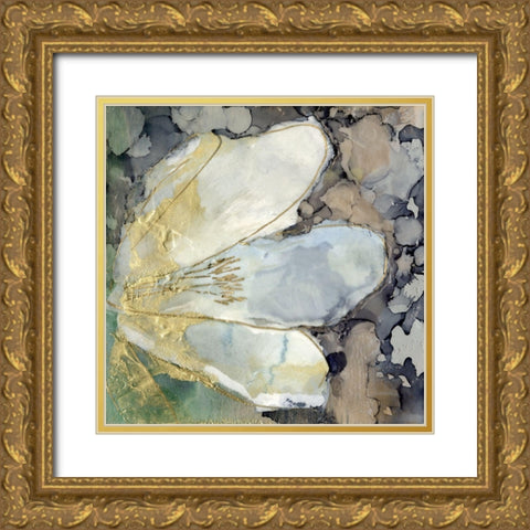 Abstracted Lily II Gold Ornate Wood Framed Art Print with Double Matting by Goldberger, Jennifer