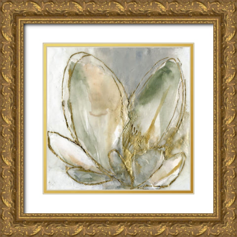 Blooming Gold I Gold Ornate Wood Framed Art Print with Double Matting by Goldberger, Jennifer